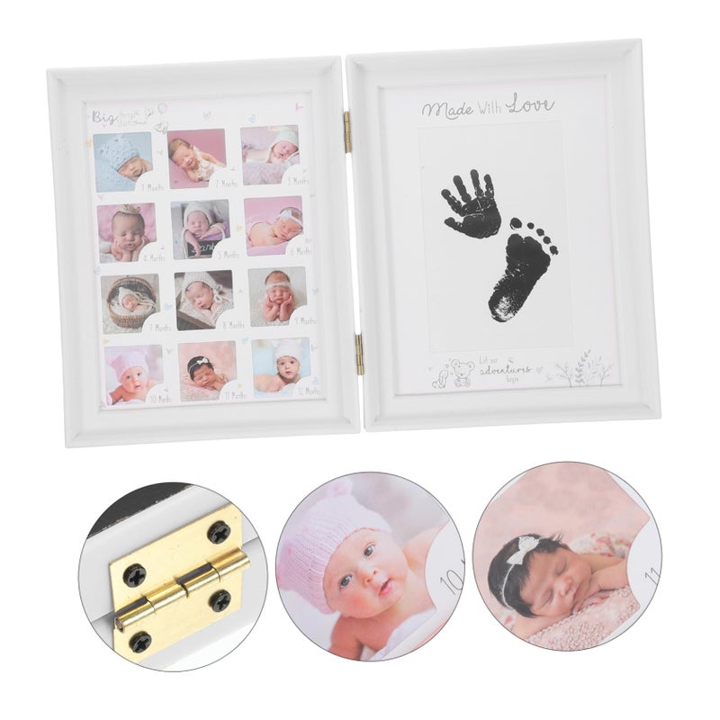 Newborn Handprint Footprint Frame Kit Elegant Dual Display For Growth Memories - Image 3