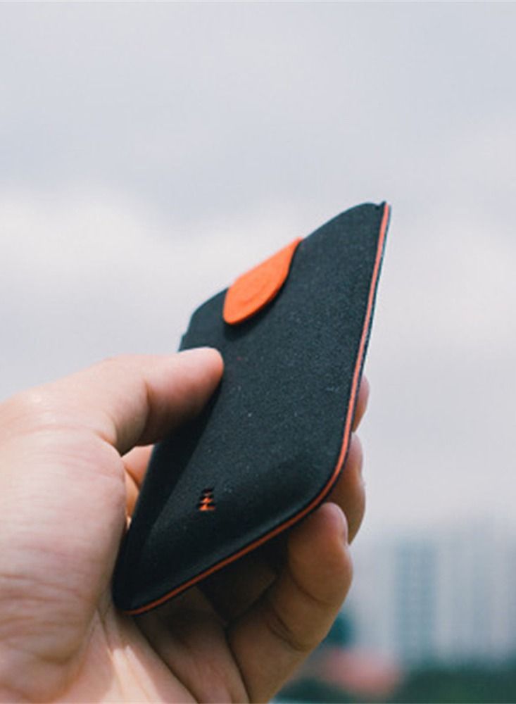 محفظة بطاقات ائتمان رفيعة للغاية ومغلفة ومتعددة البطاقات، صغيرة الحجم، باللون الأسود - Image 3