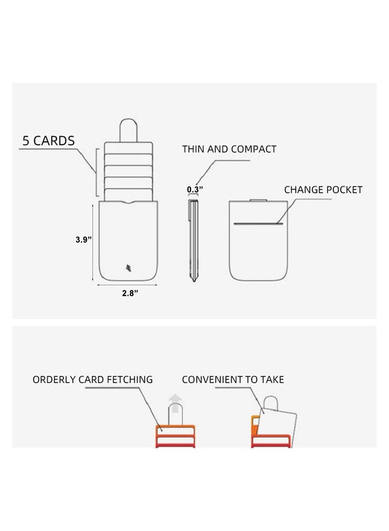 محفظة بطاقات ائتمان رفيعة للغاية ومغلفة ومتعددة البطاقات، صغيرة الحجم، باللون الأسود - Image 4