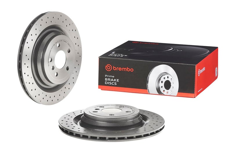 Brembo 09A96121 UV Coated Pillar Vented drilled Rear Brake Rotor BRABUSMERCEDESBENZ OE A1664230312