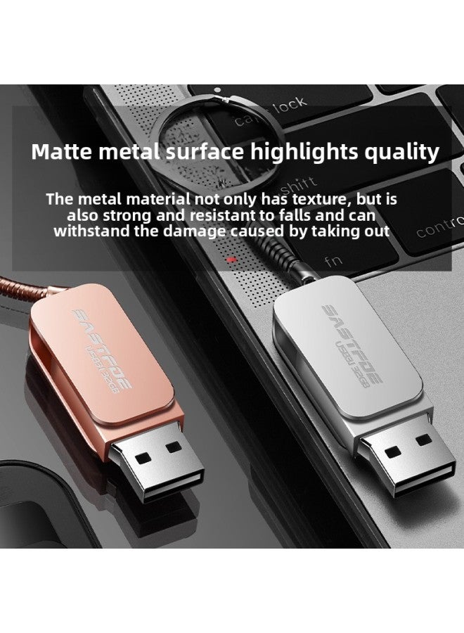 Metal Usb Flash Drive With Logo Engraving And Bidding 16g Exhibition Promotion Gift High-speed 64g Car 32g Creative Usb Flash Drive-Color:Black-Capacity:64GB - Image 5
