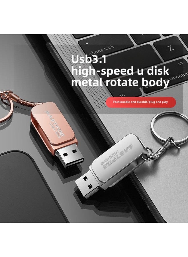 Metal Usb Flash Drive With Logo Engraving And Bidding 16g Exhibition Promotion Gift High-speed 64g Car 32g Creative Usb Flash Drive-Color:Black-Capacity:64GB - Image 3