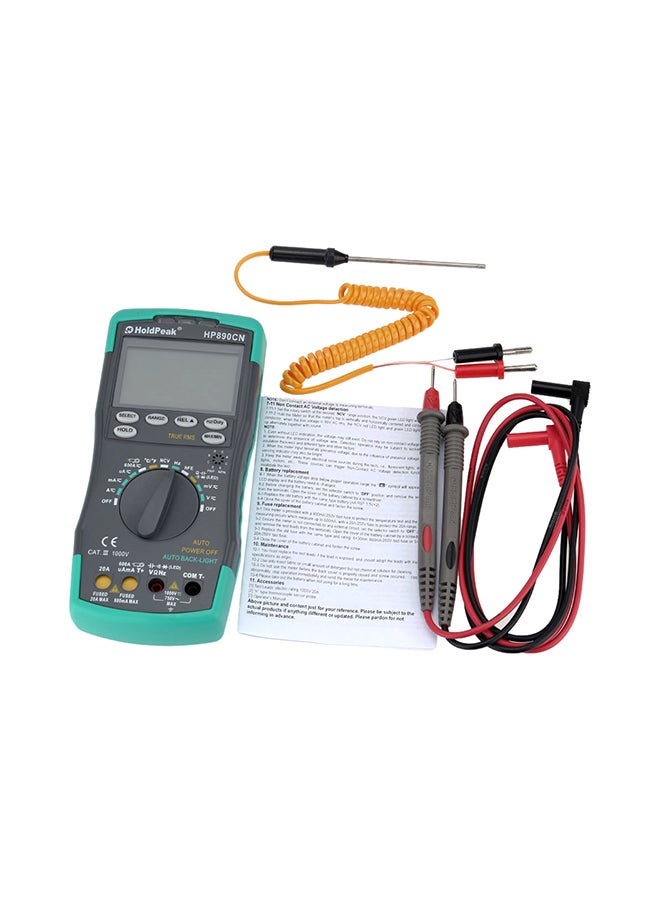 NIBEMINENT Digital Multimeter DMM With NCV Detector Black/Green 0.543kg - Image 1
