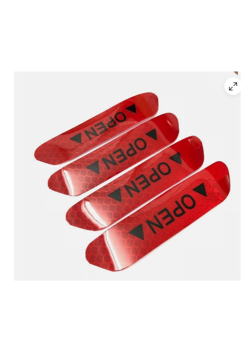 Universal-fit, reflective warning sticker set with the word "Open" printed on the car door to increase visibility, for trucks, SUVs, and vans. Multicolor - Image 2