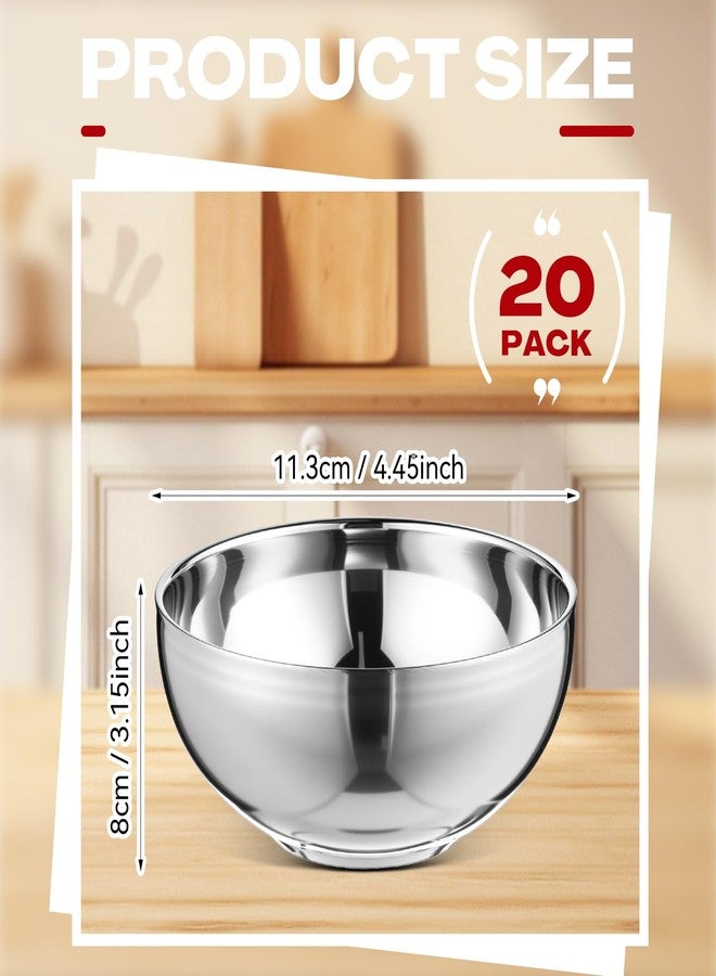 Maxdot 20 Pack 304 Stainless Steel Bowls for Kids 13oz Double Walled Insulated Silver Metal Bowls for Soup, Cereal, Rice, Snack, Salad, Healthy and Dishwasher Safe - Image 3
