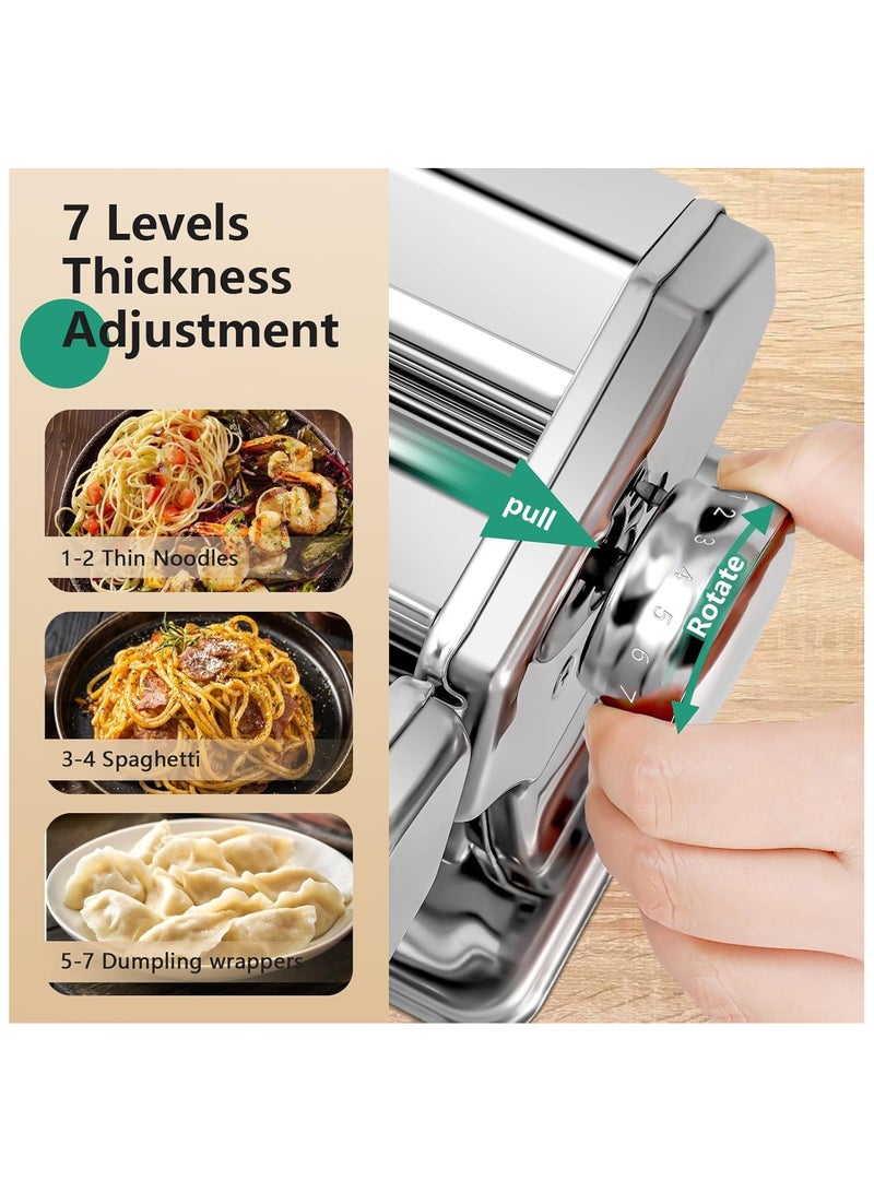 Beauenty 2-in-1 Pasta Maker with Cleaning Kit, Adjustable Thickness Settings Pasta Maker Machine with Pasta Roller and Cutter, Dual Width Noodle Maker for Pasta, Spaghetti, Fettuccine, Lasagna - Image 4