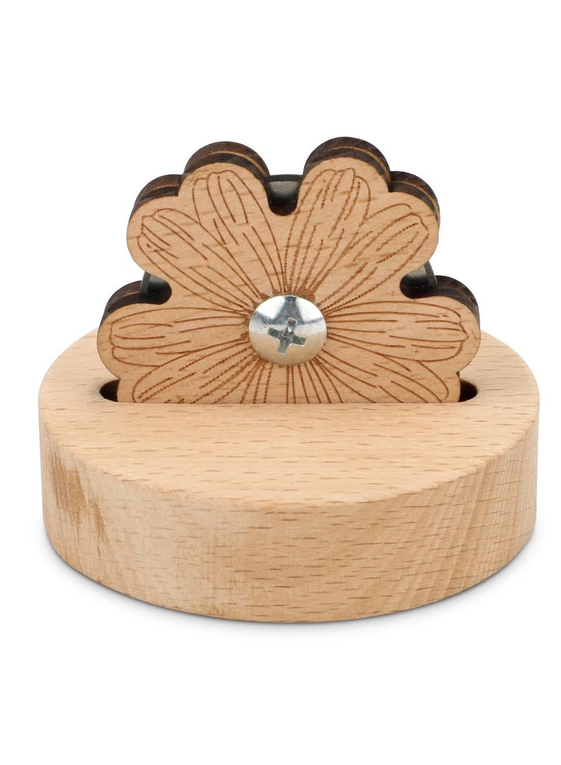 SYOSI Daisy Thread Cutter, Tabletop Blade Saver Yarn Cutter, with Anti-Slip Stand Wooden Rotary Thread Cutting Tool, Sewing Seam Supplies Quilting Notions, 5 Cutting Positions, Anti-Slip Design - Image 1