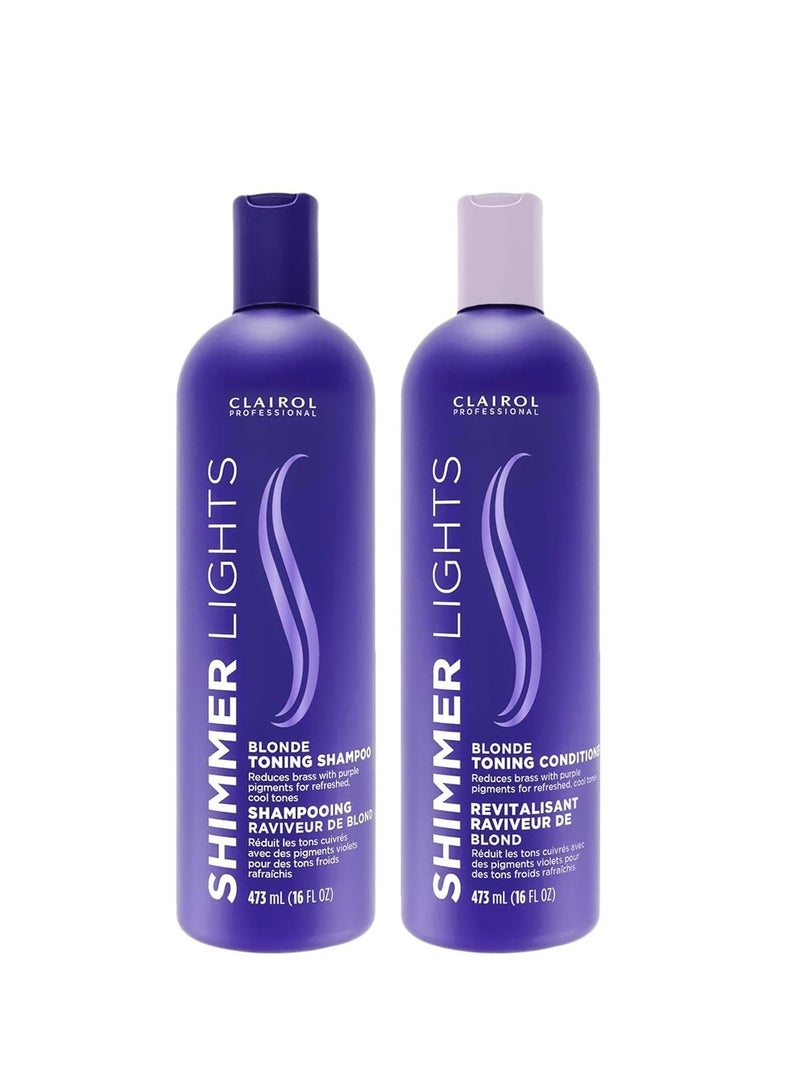 CLAIROL Shimmer Lights Shampoo and Conditioner Set, 2 x 473 ml - Image 1