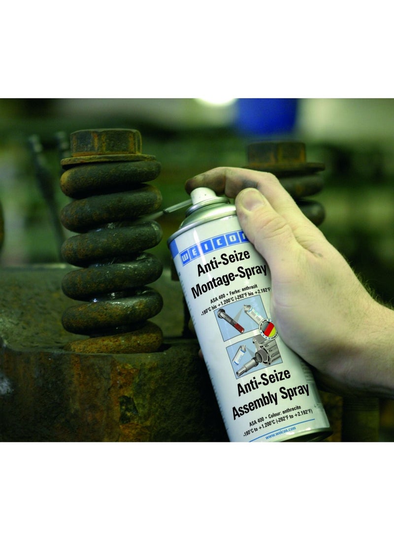 Weicon Weicon Anti-Seize Spray | 400 ml | ASA 400 | High-temperature Resistant Sprayable Assembly Paste For Use as Lubricant. Corrosion Protection and Release Agent.  - Image 4