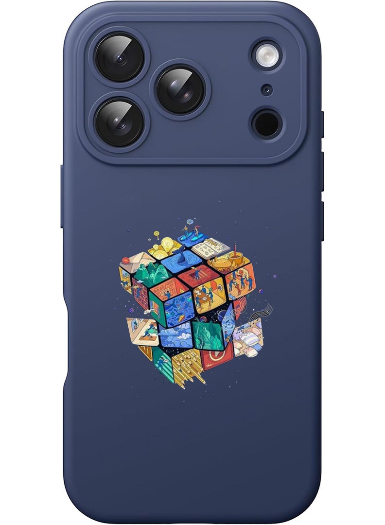 Theodor Protective Slim Fit Case Liquid Silicone Cover with Full Body Protection Anti-Scratch Shockproof Case For Apple iPhone 17 Pro (Blue) Cube - Image 1