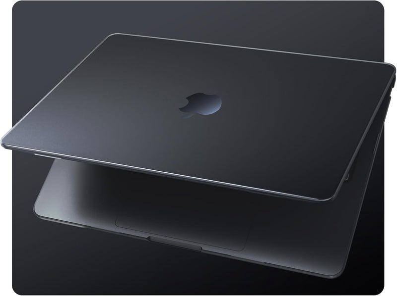 Case Compatible for MacBook Air 13.6 inch M5 M4 M3 M2 2026 2025-2022,A3449 A3240 A3113 A2681,[Ultra-Thin Matte Translucent],[Original Texture],Laptop Protective Hard Shell Cover-Midnight Black - Image 1