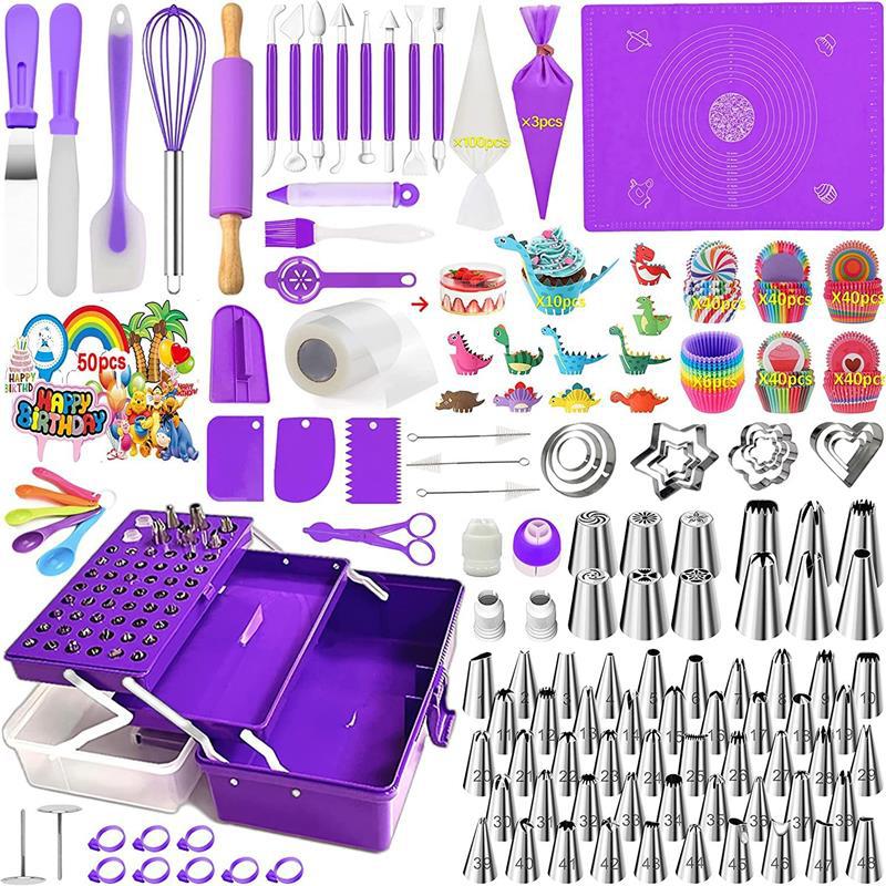 488 Piece Set Cake Tools Cake Decorating Tools Cream Mounted Mouth Three-Layer Storage Box Suit - Image 4