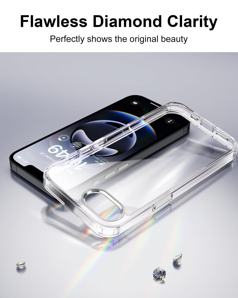 HOOMIL Case for iPhone 16e and iPhone 17e 6.1-Inch, Non-Yellowing, Drop Protection, Anti-Scratch Transparent Hard Back Phone Cover - Crystal Clear - Image 3