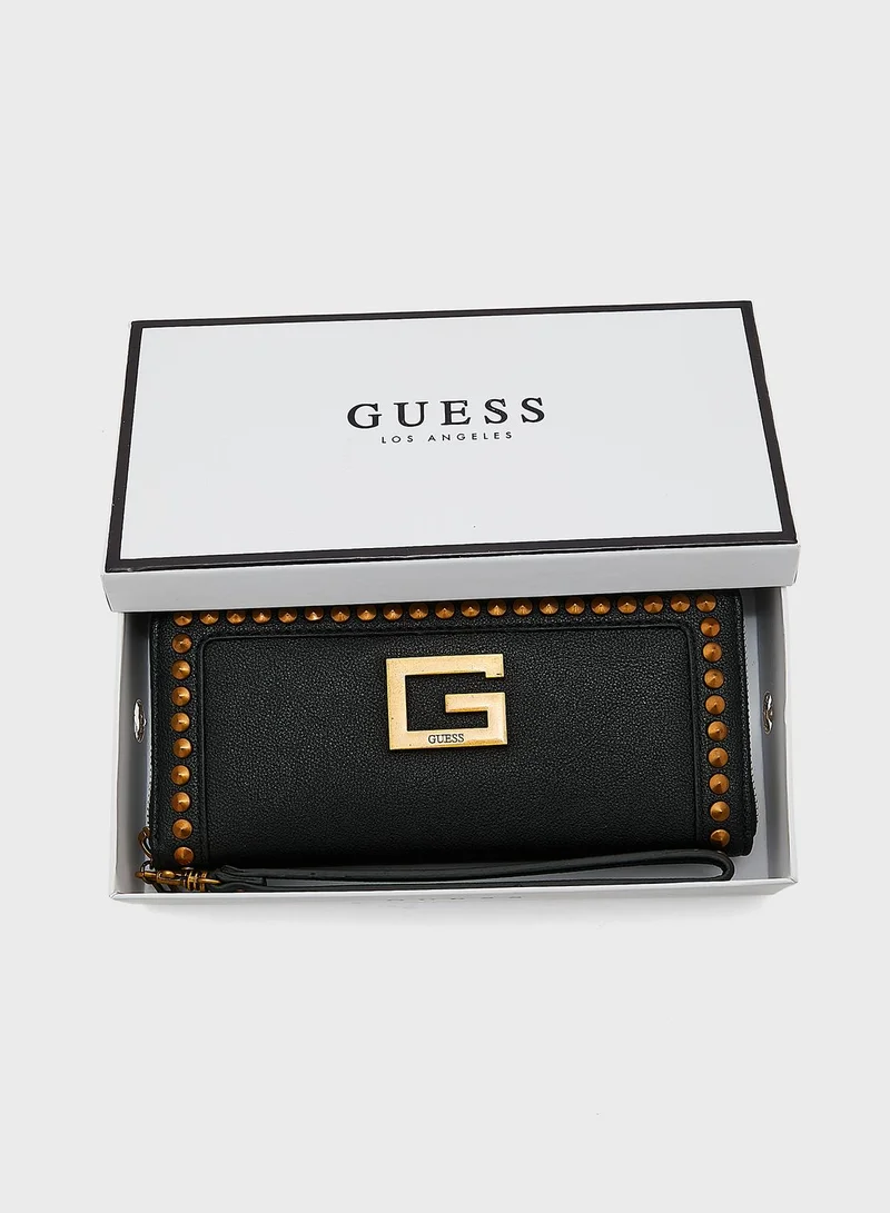 GUESS Studded Logo Clutch