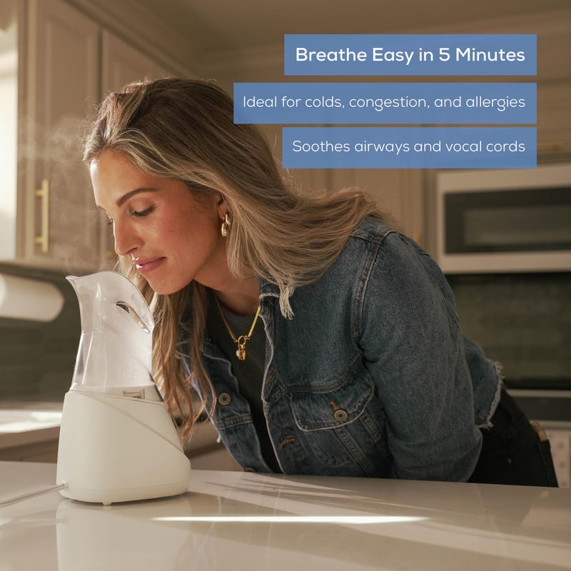 Beurer SI30 Steam Inhaler for Sinus Congestion & Allergies, Drug-Free, Quick 3-5 Minute Setup, Ultra-Quiet, Face Steamer with Variable Steam Control, Universal Mask, FSA/HSA Eligible - Image 2