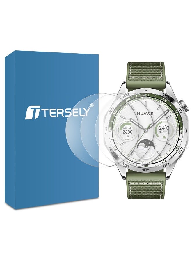 Tersely 3 Pack Tempered Glass Screen Protector for HUAWEI Watch GT4 46mm, Film Guard