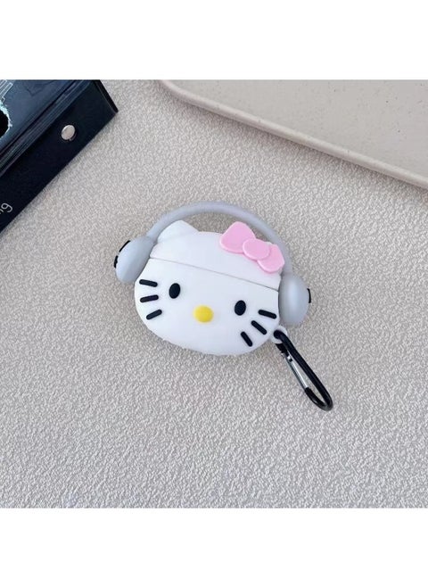 Cartoon Three-color Cloth Cloth For Airpods4 Apple Wireless Bluetooth Earphone Case Earphone Case-Color:Headphones Kt Cat + Hook-Applicable Models:Airpods4