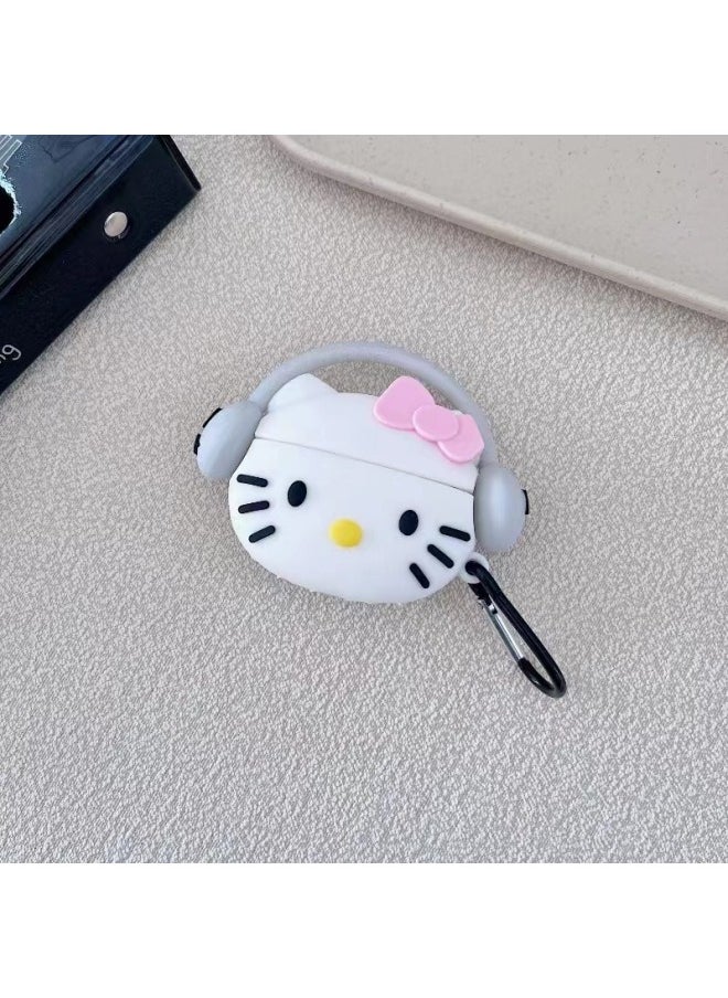 Cartoon Three-color Cloth Cloth For Airpods4 Apple Wireless Bluetooth Earphone Case Earphone Case-Color:Headphones Kt Cat + Hook-Applicable Models:Airpods4