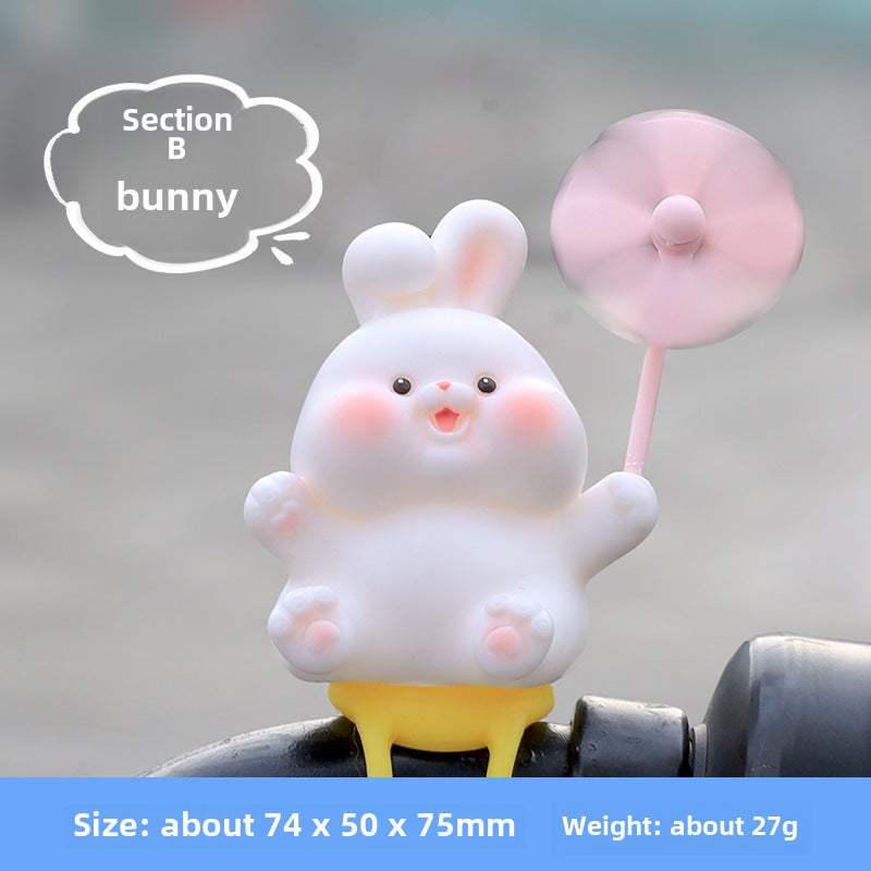 Generic Joyful Electric Car Ornament Cute Animal Figurine B doodle Bunny