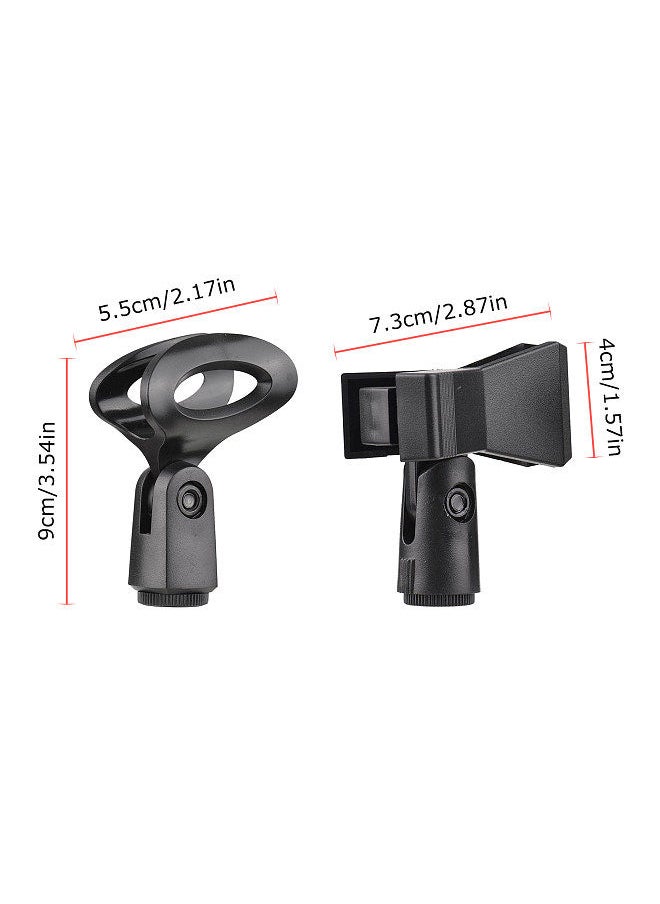 Generic - Dual Purpose Microphone Tripod Stand with 2 Mic Clips Adjustable Mic Stand Boom Arm Microphones Desk Floor Bracket for Speech Meeting Live Stream Sing Voice Recording - Image 1