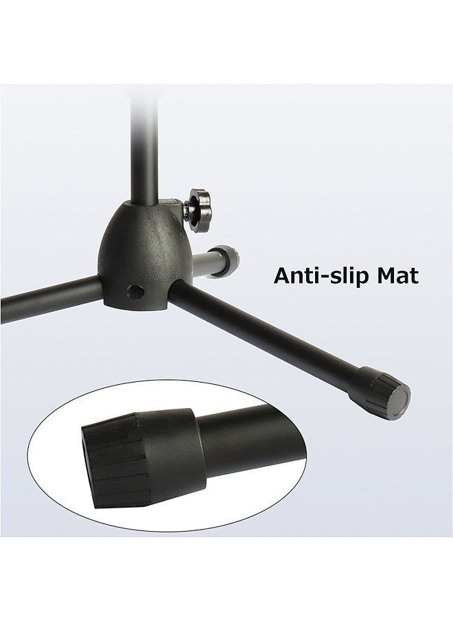 Generic - Dual Purpose Microphone Tripod Stand with 2 Mic Clips Adjustable Mic Stand Boom Arm Microphones Desk Floor Bracket for Speech Meeting Live Stream Sing Voice Recording - Image 1