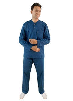 Jet "Men Winter Pajama Set Long Sleeve & Long Pants - Blue  - Image 1