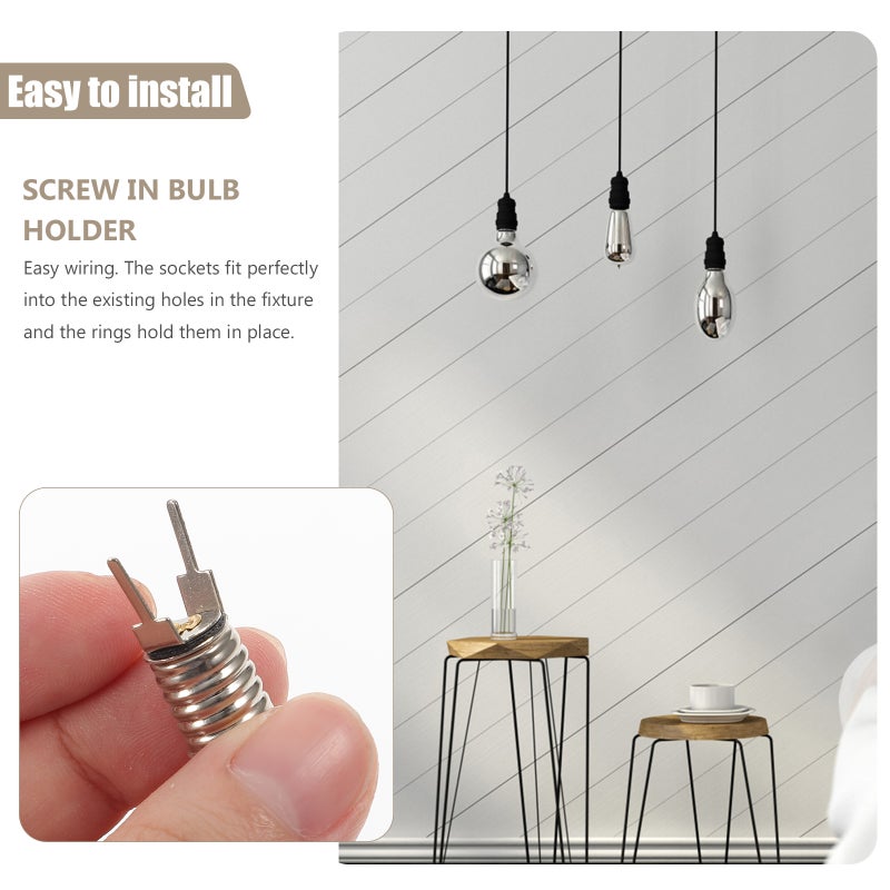 10pcs Lamp Base Fixture Screw in Light Socket E10 Mini Bulb Socket - Image 5