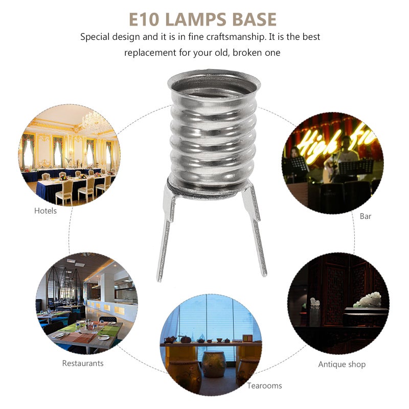 10pcs Lamp Base Fixture Screw in Light Socket E10 Mini Bulb Socket - Image 3