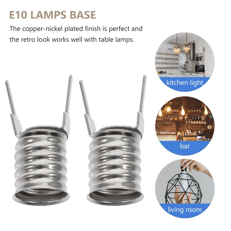 10pcs Lamp Base Fixture Screw in Light Socket E10 Mini Bulb Socket - Image 2