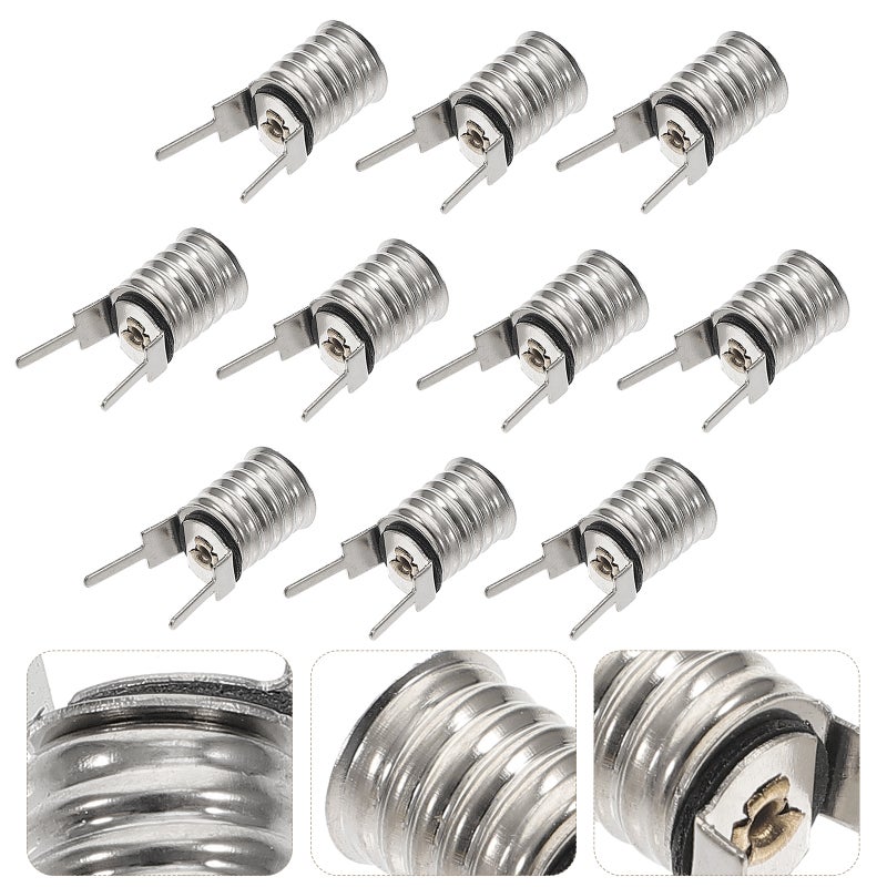 10pcs Lamp Base Fixture Screw in Light Socket E10 Mini Bulb Socket - Image 1
