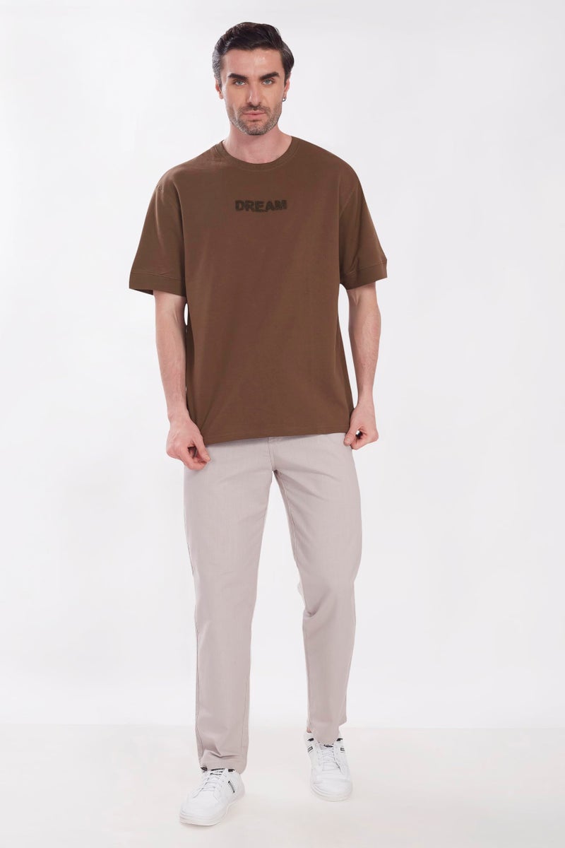 DIVISIVE Men's Relaxed Fit Cotton Linen Blend Trousers (DPT11_32_Stone Grey) - Image 2