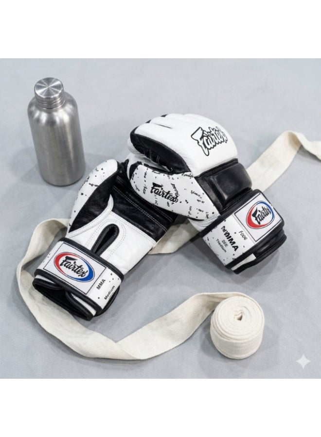 Fairtex FGV17 Super Sparring MMA Gloves – White/Black - Image 2