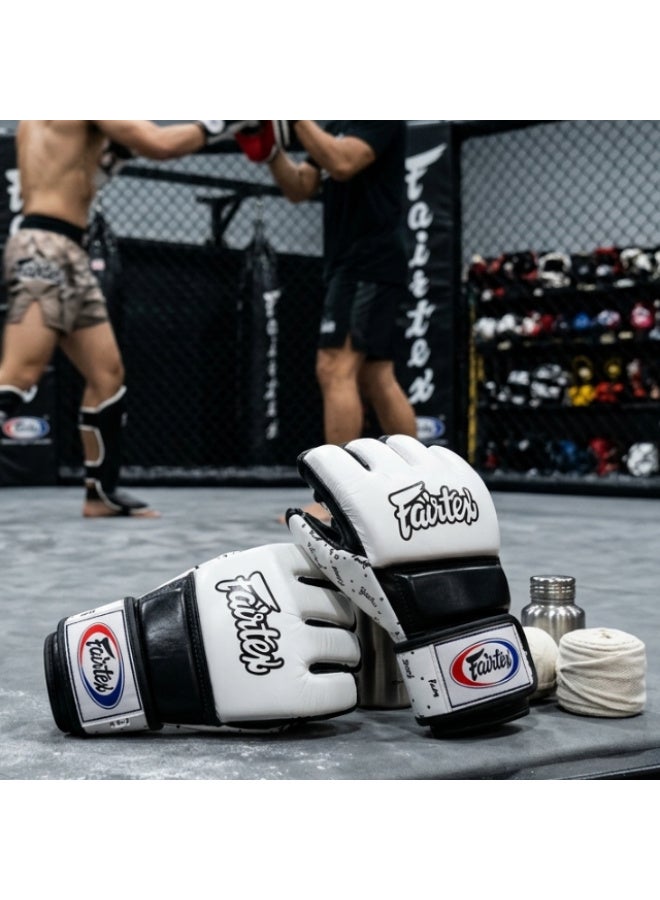 Fairtex FGV17 Super Sparring MMA Gloves – White/Black - Image 3