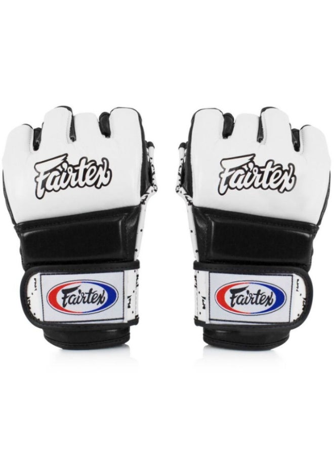 Fairtex FGV17 Super Sparring MMA Gloves – White/Black - Image 1