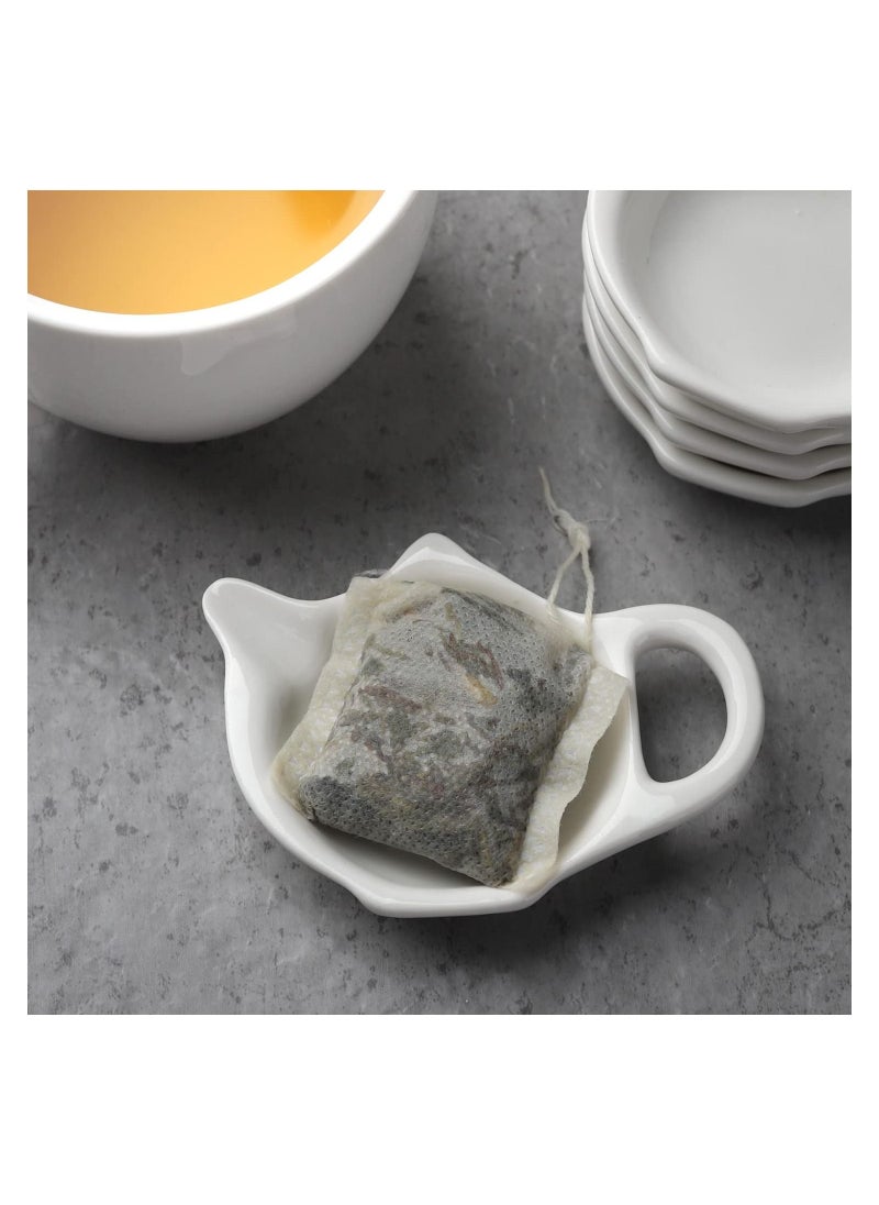 Y&D - 5 Pcs Tea Bag Holder for Used Bag, Teapot Shaped Coasters, Keep Your Time Tidy and Organized with Saucers - Image 1