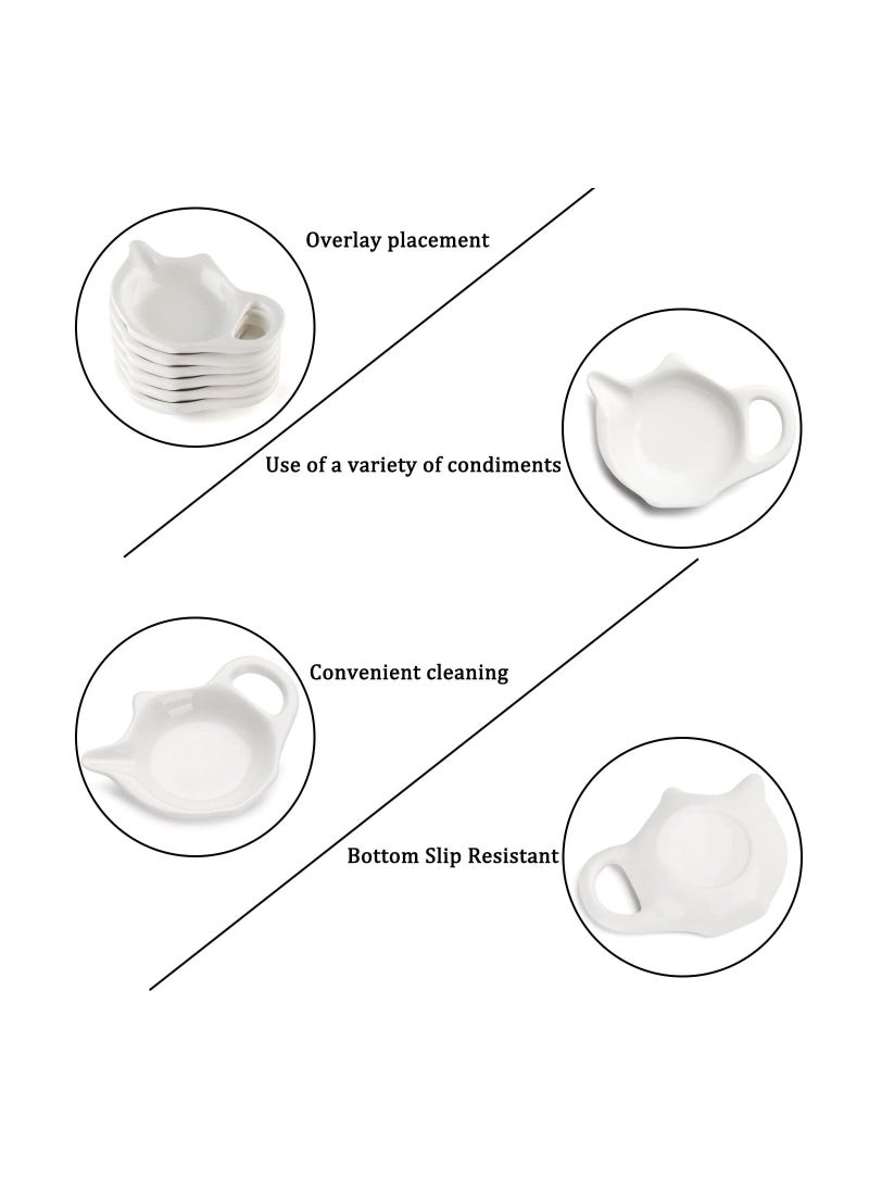 Y&D - 5 Pcs Tea Bag Holder for Used Bag, Teapot Shaped Coasters, Keep Your Time Tidy and Organized with Saucers - Image 1