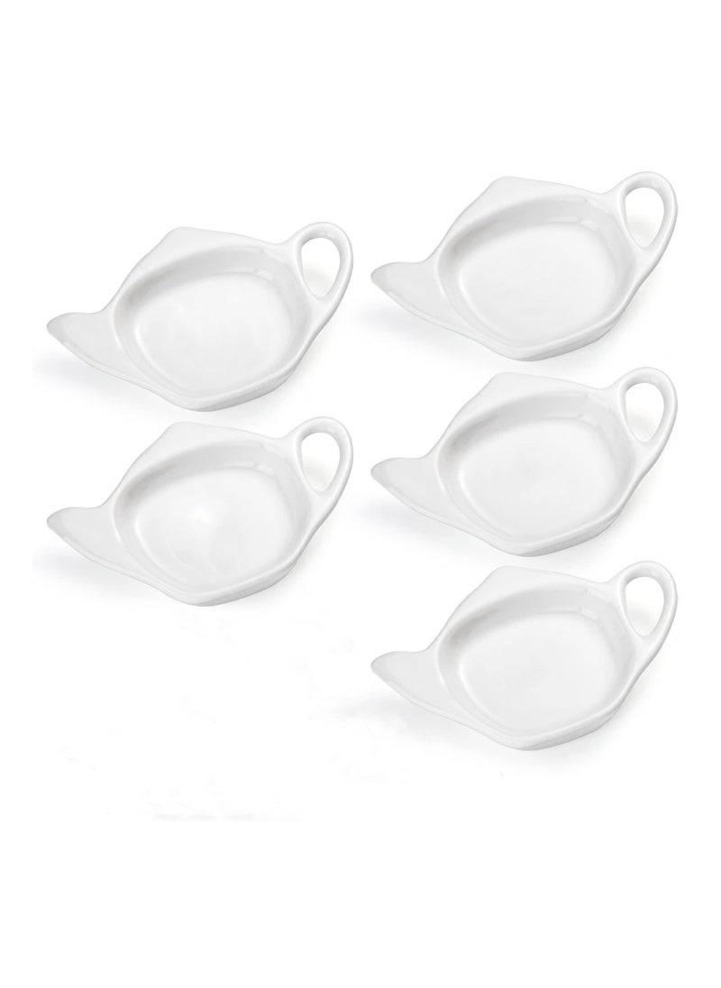 Y&D - 5 Pcs Tea Bag Holder for Used Bag, Teapot Shaped Coasters, Keep Your Time Tidy and Organized with Saucers - Image 1