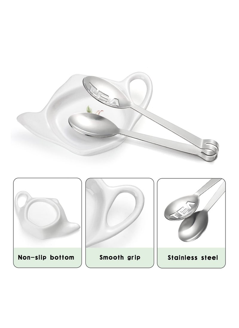 Y&D - 5 Pcs Tea Bag Holder for Used Bag, Teapot Shaped Coasters, Keep Your Time Tidy and Organized with Saucers - Image 1