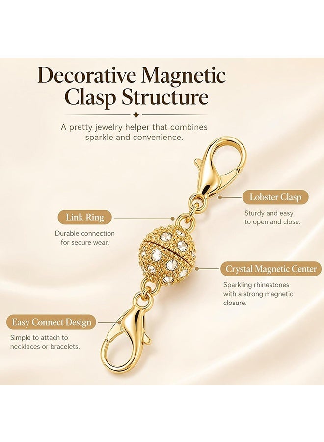 Wffo 12PCS Magnetic Necklace Clasps and Closures, Gold & Silver Magnetic Lobster Clasp Extenders for Necklaces & Bracelets, Easy Jewelry Converter for Women, Seniors, and Everyday Wear - Image 4