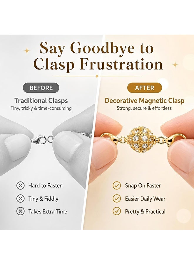 Wffo 12PCS Magnetic Necklace Clasps and Closures, Gold & Silver Magnetic Lobster Clasp Extenders for Necklaces & Bracelets, Easy Jewelry Converter for Women, Seniors, and Everyday Wear - Image 3
