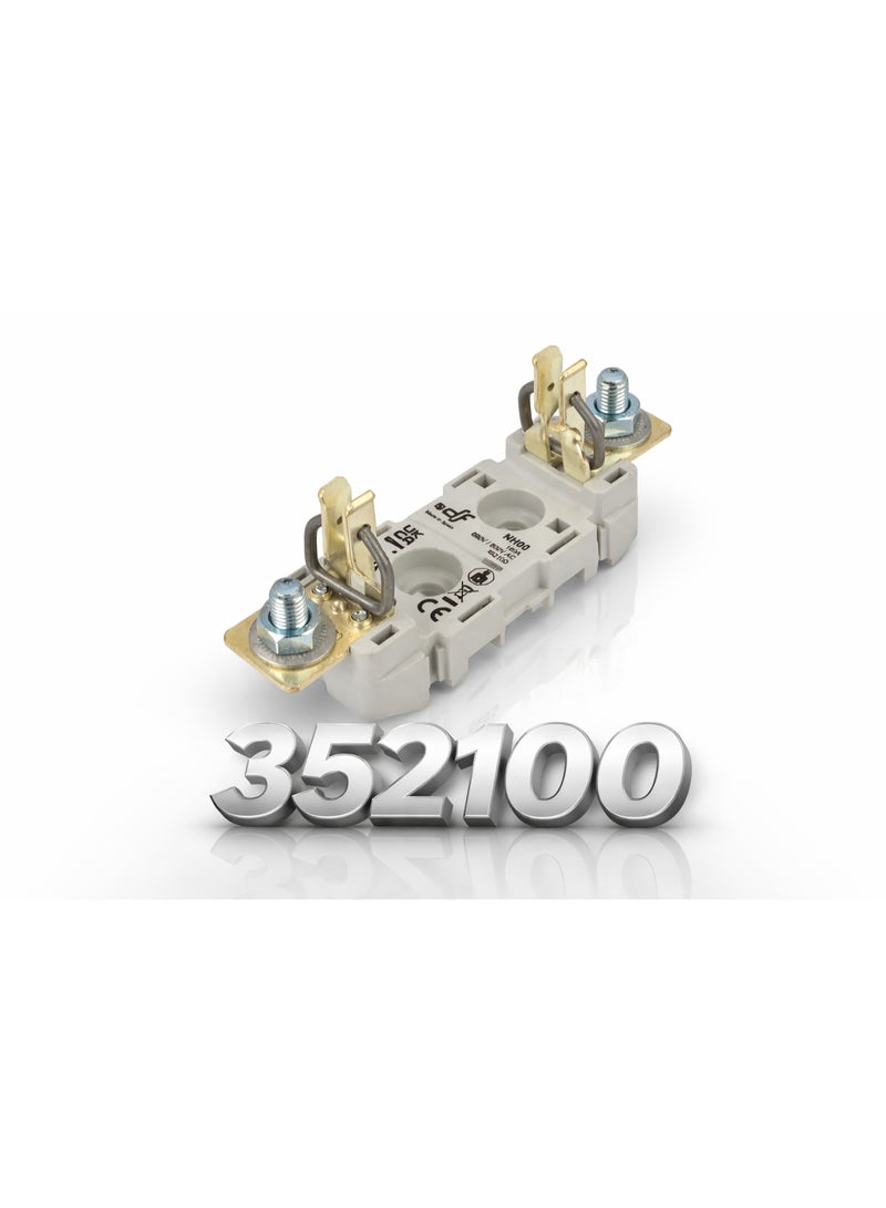 DF Set of 3 NH00 Fuse Base 1 Pole Rail Fixing Screw Type 690V 160A Industrial Fuse Holder Model 352100 - Made in Spain - Image 3