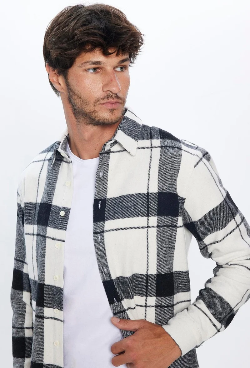 Tudors Men's Slim Fit Slim Fit Lumberjack Plaid Winter Shirt