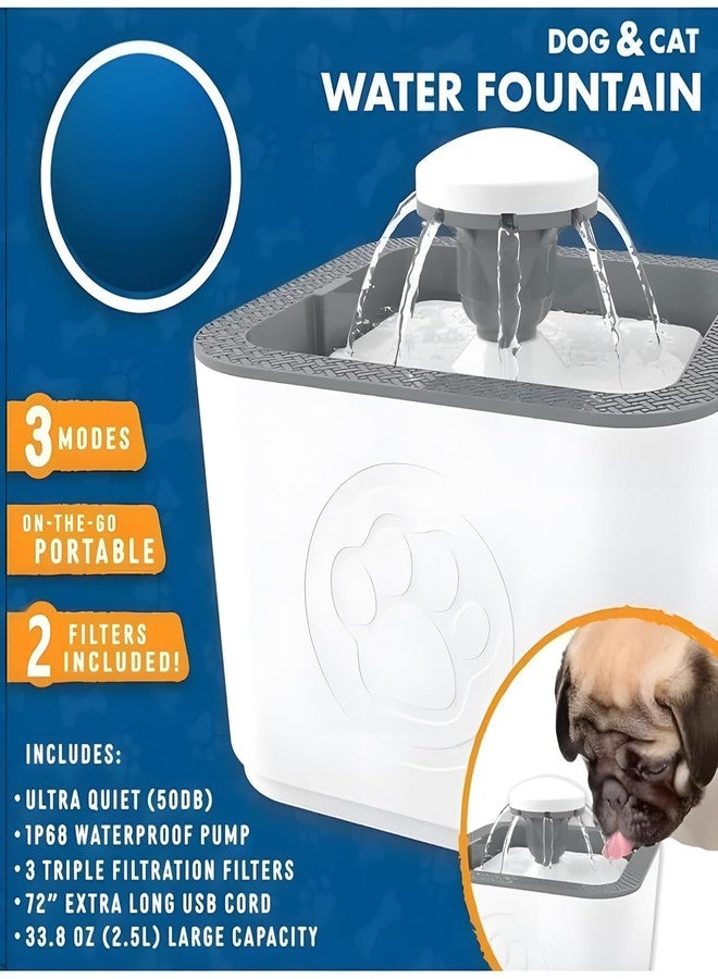 MOSPROS نافورة مياه أوتوماتيكية من موسبروس سعة 2.5 لتر للكلاب والقطط - موزع مياه للحيوانات الأليفة مزود بفلتر وخالٍ من مادة BPA، مع مضخة هادئة وسعة كبيرة - Image 5