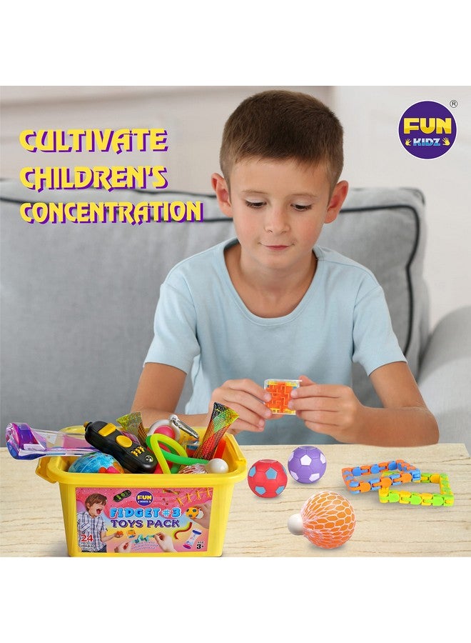 FUN KIDZ طقم ألعاب فidget هدايا للأطفال من 3-12، ألعاب حسية من Funkidz للأولاد والبنات من عمر 7-12 للأطفال المصابين بالتوحد في صندوق تخزين محمول غامض - Image 2