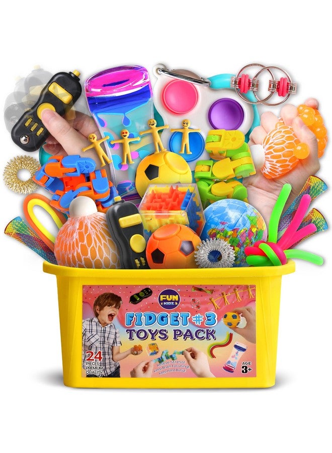 FUN KIDZ طقم ألعاب فidget هدايا للأطفال من 3-12، ألعاب حسية من Funkidz للأولاد والبنات من عمر 7-12 للأطفال المصابين بالتوحد في صندوق تخزين محمول غامض - Image 1
