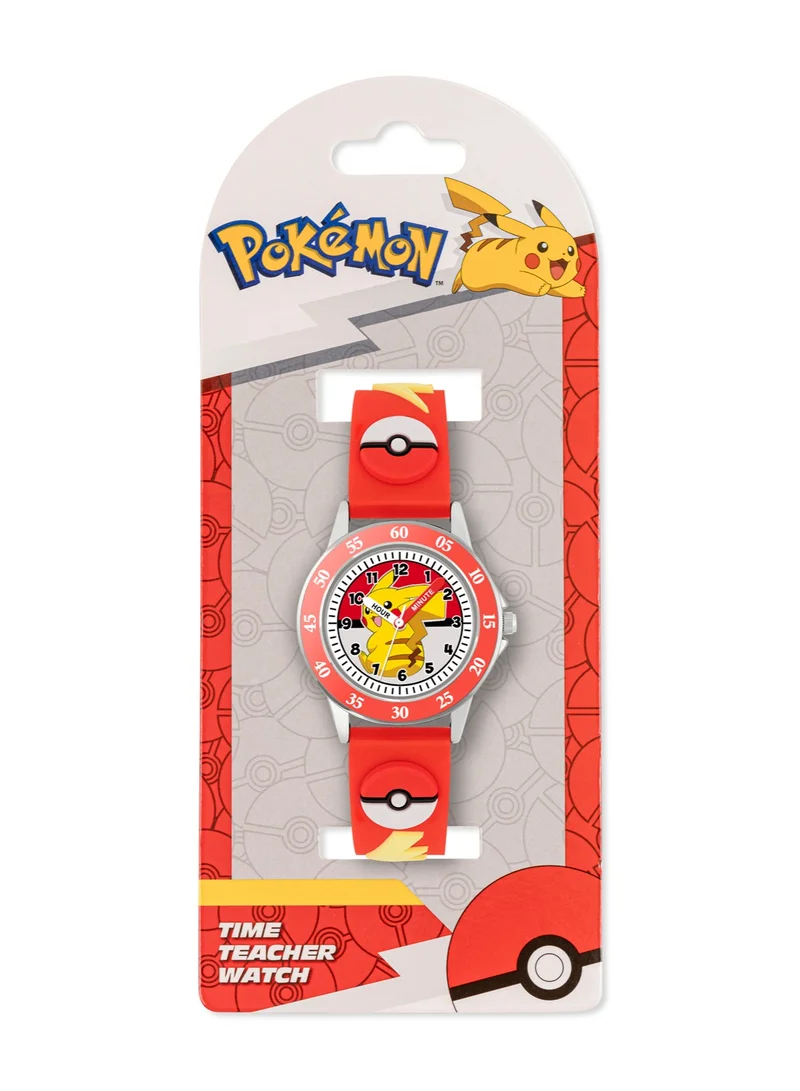 Pokemon Pokemon 3D Time Teacher Red Silicone Strap Watch - POK9074