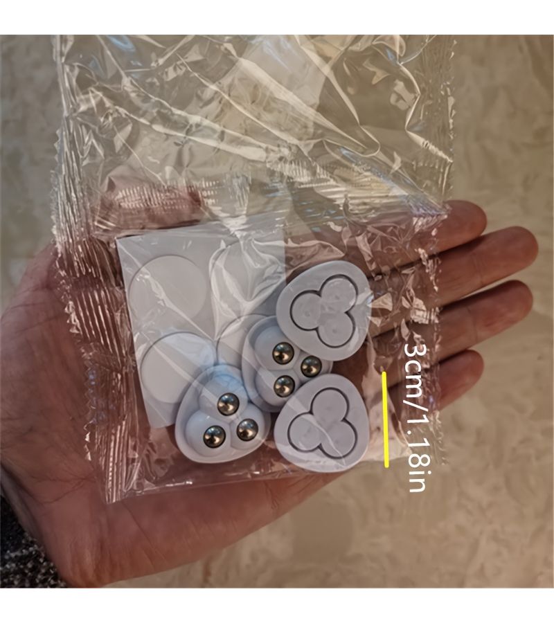 عجلات دوارة بيضاء ذاتية اللصق بزاوية 360 درجة، طقم من 4 قطع، متينة وذات دوران سلس لحماية الأرضية - Image 3