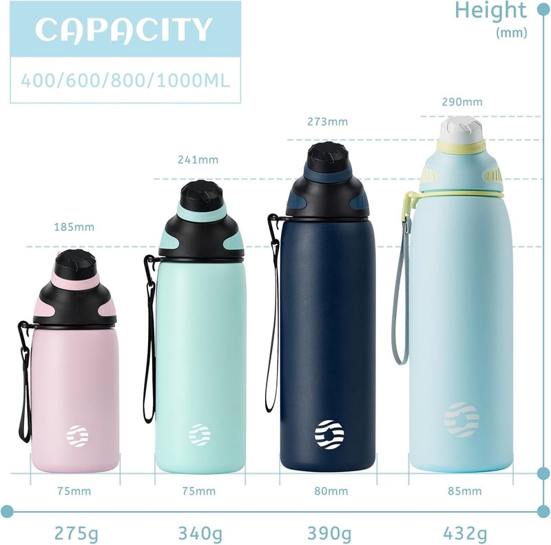 FjBottle Stainless Steel Water Bottle 600ml/800ml/1L/1.5L with Magnetic Lid, BPA Free Insulated Water Bottle, Sports Metal Water Bottle Hot&Cold Drinks Vacuum Flask Leak-Proof for Gym, Work, Travel - Image 4