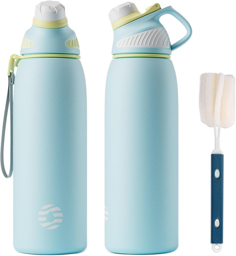 FjBottle Stainless Steel Water Bottle 600ml/800ml/1L/1.5L with Magnetic Lid, BPA Free Insulated Water Bottle, Sports Metal Water Bottle Hot&Cold Drinks Vacuum Flask Leak-Proof for Gym, Work, Travel - Image 1