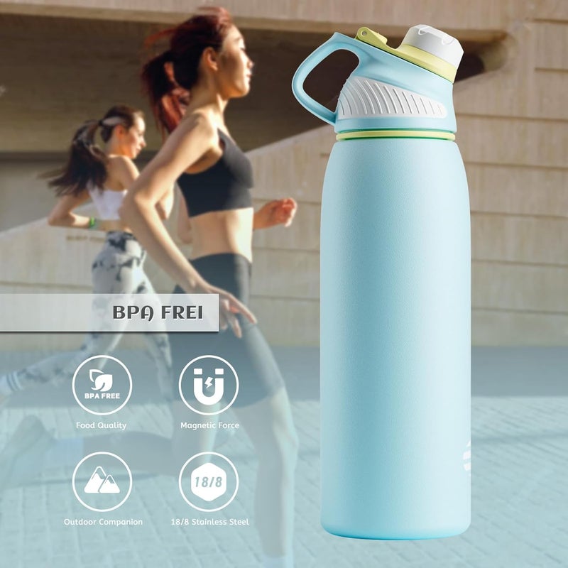 FjBottle Stainless Steel Water Bottle 600ml/800ml/1L/1.5L with Magnetic Lid, BPA Free Insulated Water Bottle, Sports Metal Water Bottle Hot&Cold Drinks Vacuum Flask Leak-Proof for Gym, Work, Travel - Image 5